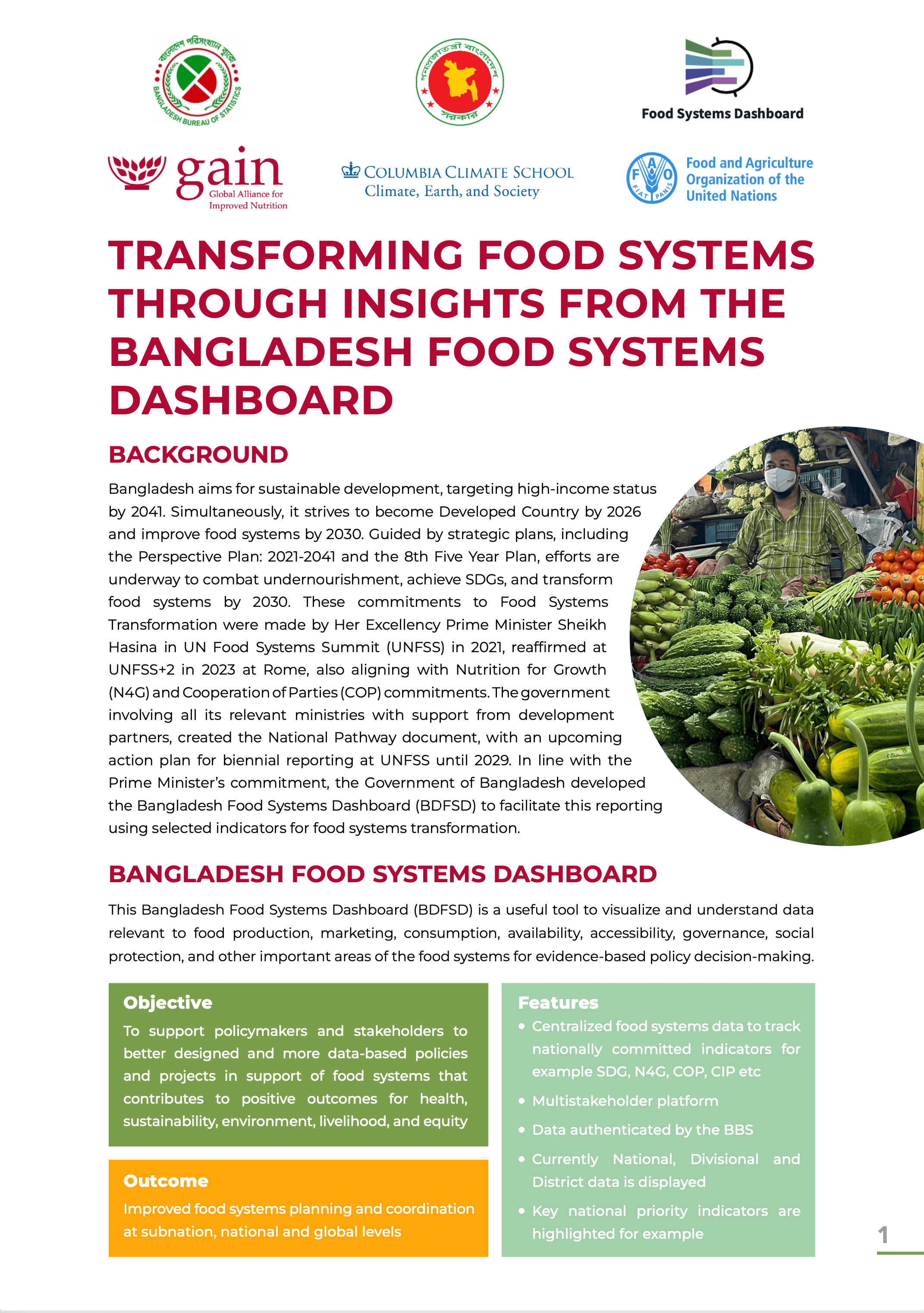 Transforming Food Systems Through Insights From The Bangladesh Food Systems Dashboard