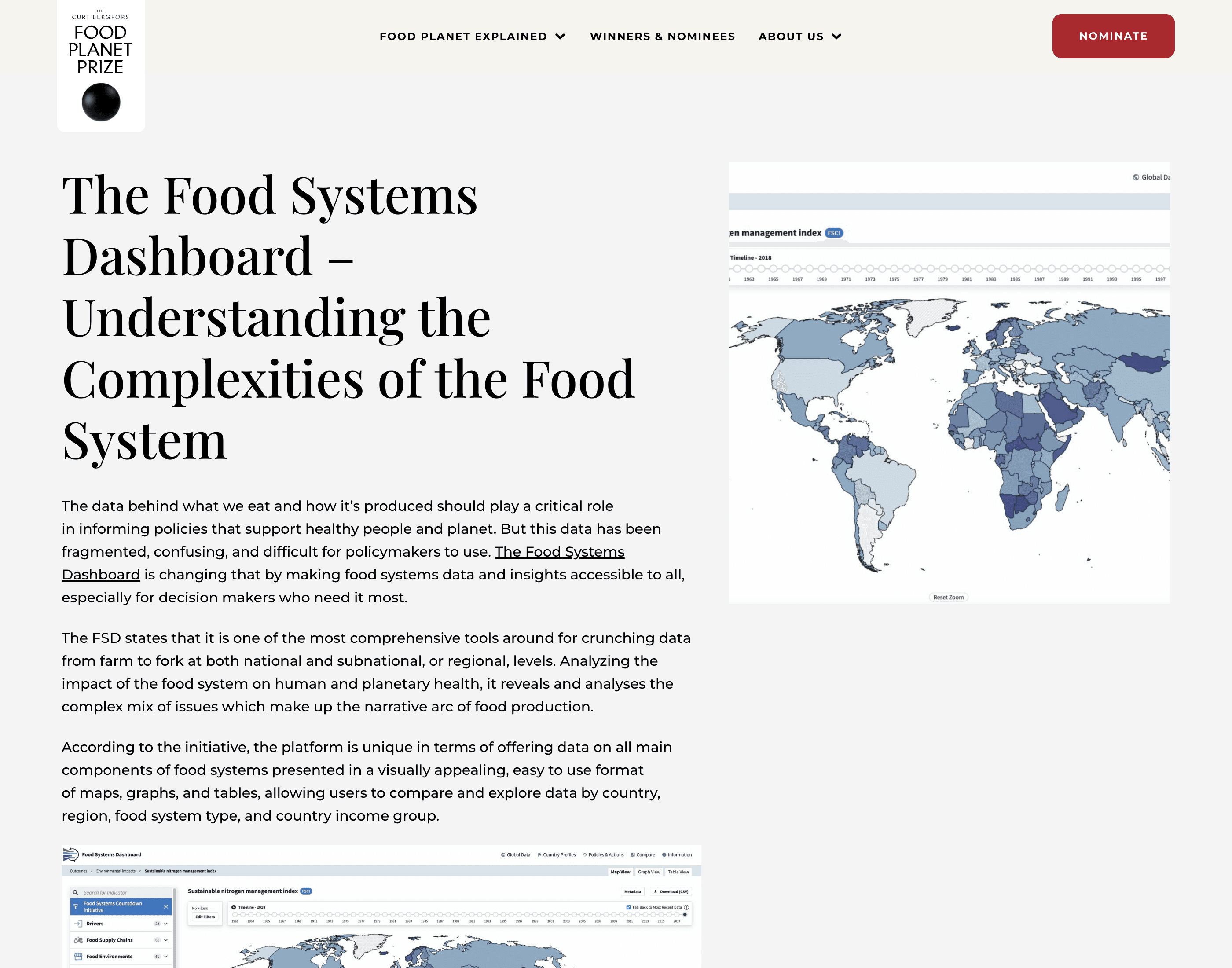 The Food Systems Dashboard – Understanding the Сomplexities of the Food System